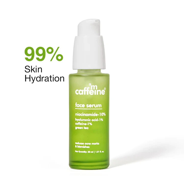mCaffeine Green Tea & 10% Niacinamide Face Serum for Blemish Free Skin - 30 ml