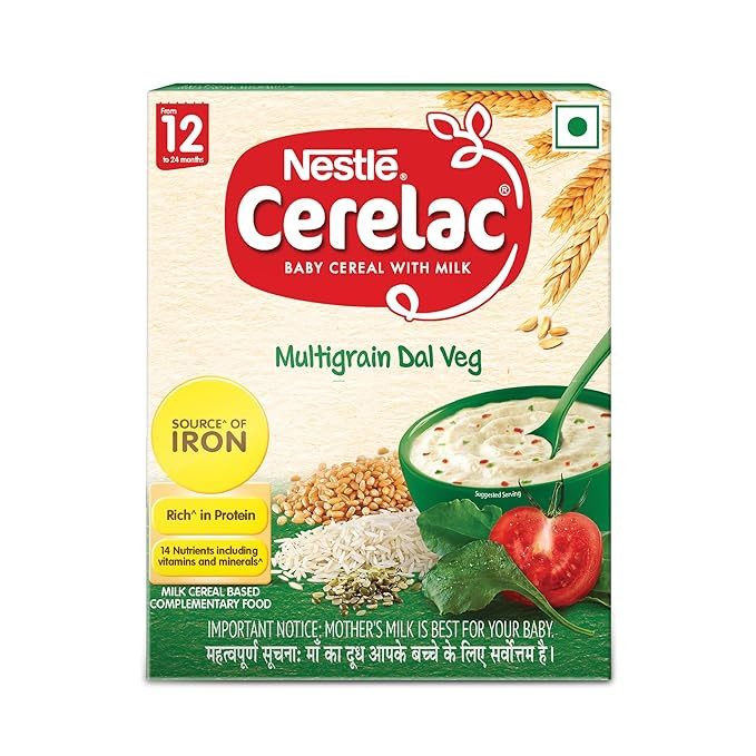 Nestle Cerelac Baby Cereal with Milk Wheat Multigrain Dal Veg (From 12 to 24 Months) Powder 300 gm
