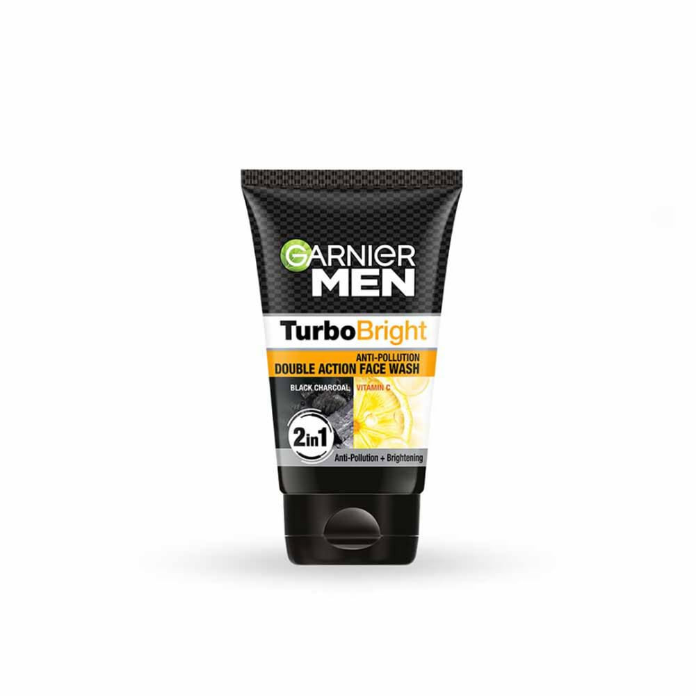 Garnier Men Turbo Bright Anti-Pollution Double Action Face Wash 100g