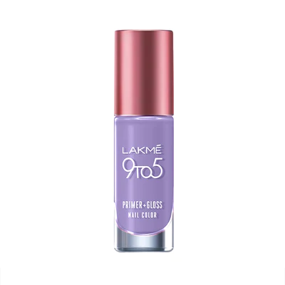 LAKMÉ 9 TO 5 PRIMER + GLOSS NAIL COLOR Lush Lavender 6ml