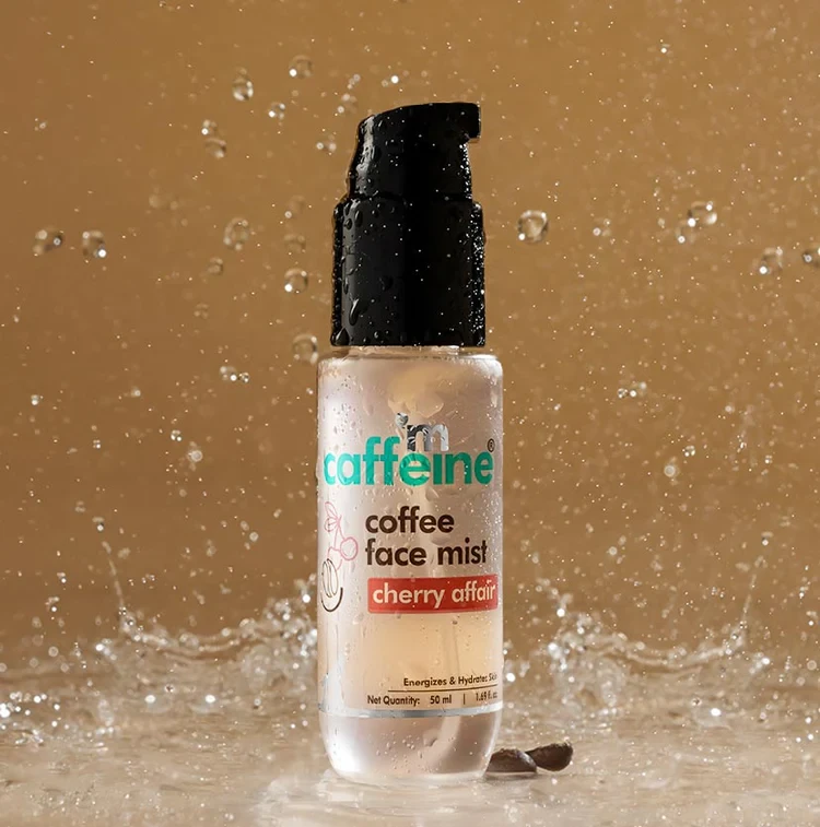 mCaffeine Cherry Affair Energizing Coffee Face Mist with Hyaluronic Acid for Instant Glow & Hydration - 50 ml
