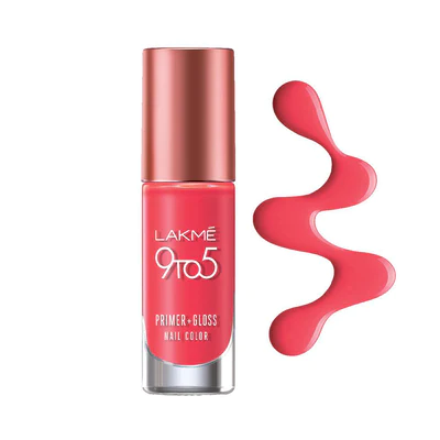 LAKMÉ 9 TO 5 PRIMER + GLOSS NAIL COLOR Blush Punch 6ml