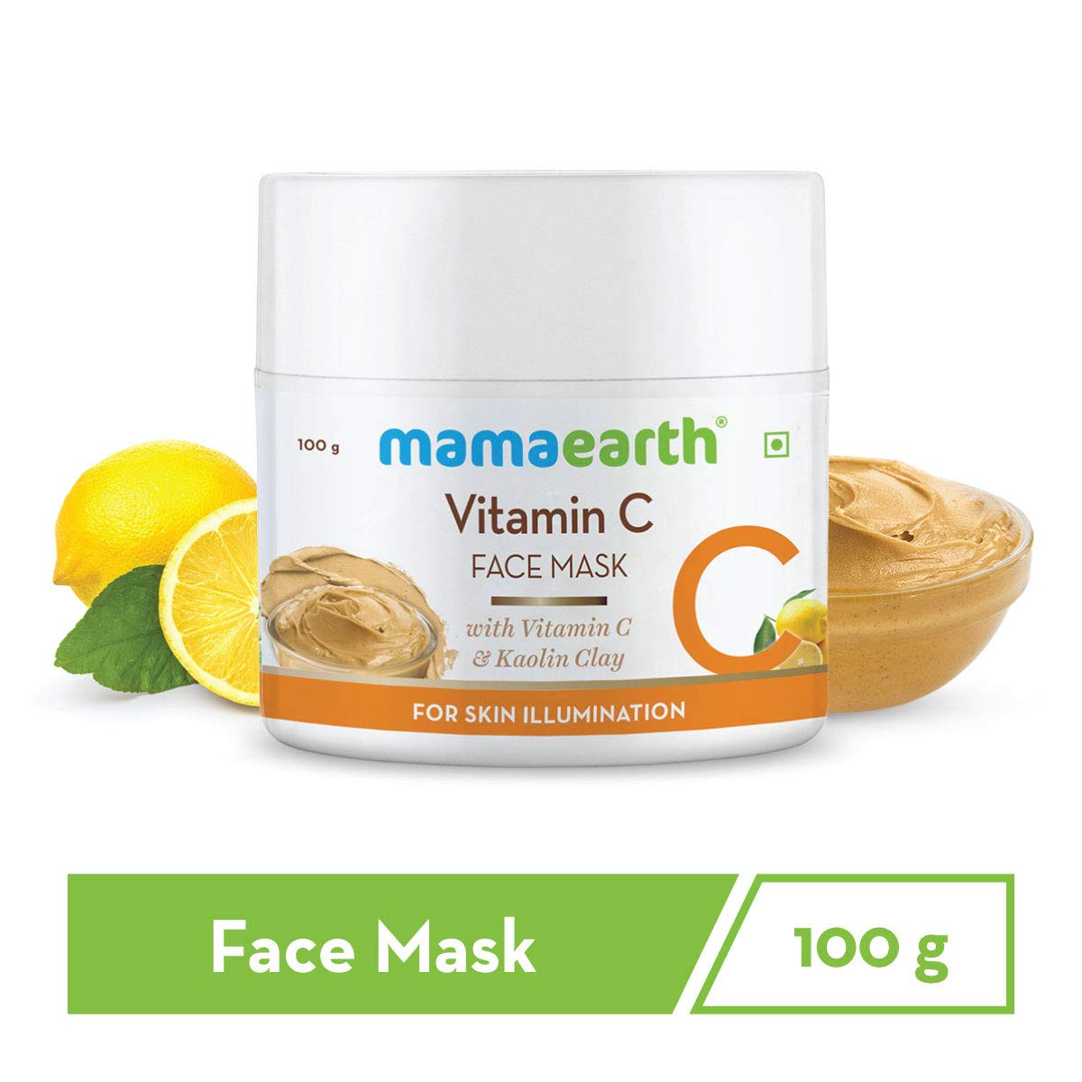 Mamaearth Vitamin C Face Mask With Vitamin C and Kaolin Clay for Skin Illumination - 100 g Illuminates Skin | Brightens | Evens Skin Tone