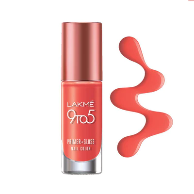 LAKMÉ 9 TO 5 PRIMER + GLOSS NAIL COLOR Orange Coat 6ml