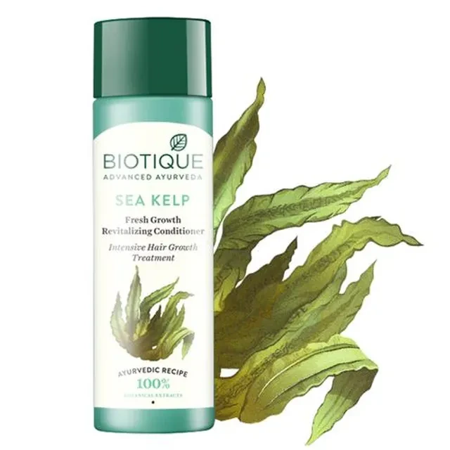 BIOTIQUE Advanced Ayurveda Fresh Growth Revitalizing Conditioner - Sea Kelp, 120 ml Carton