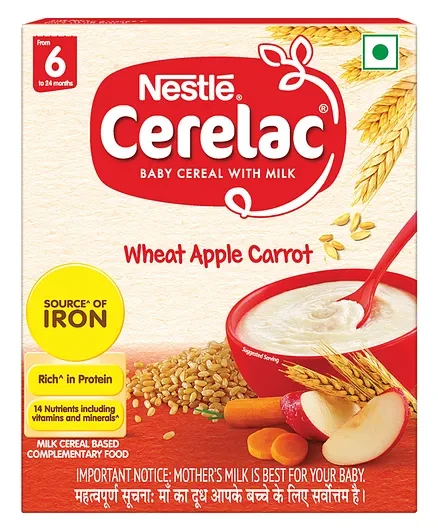 Nestle Cerelac Baby Cereal with Milk Apple Carrot (From 6 to 24 Months) Powder, 300 gm