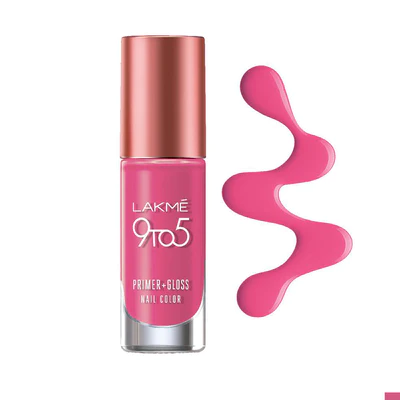 LAKMÉ 9 TO 5 PRIMER + GLOSS NAIL COLOR Pink Pace 6ml