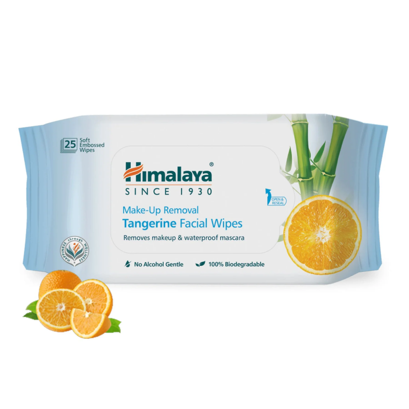 Himalaya Makeup Removal Tangerine Facial Wipes 25s