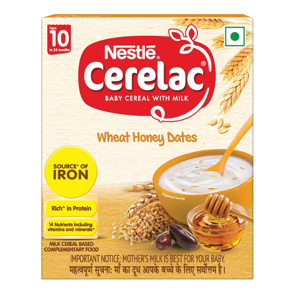 Nestle Cerelac Baby Cereal with Milk Wheat Honey Dates (From 10 to 12 Months) Powder 300 gm