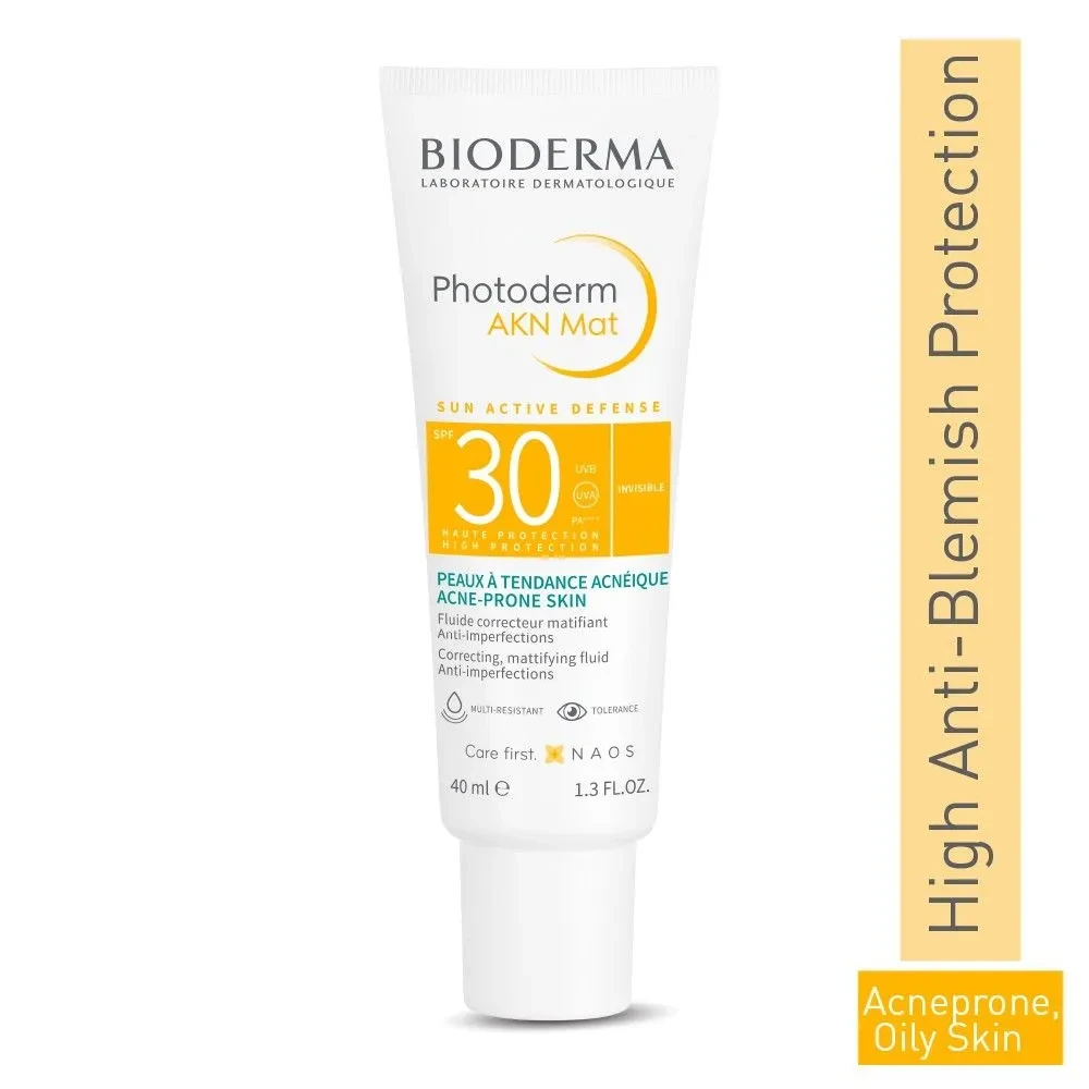 Bioderma Photoderm AKN Mat Sunscreen SPF 30 PA++++ | For Acne Prone Skin 40 ml
