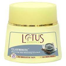 Lotus Herbals CLAYWHITE Black Clay Skin Brightening Face Pack 350g