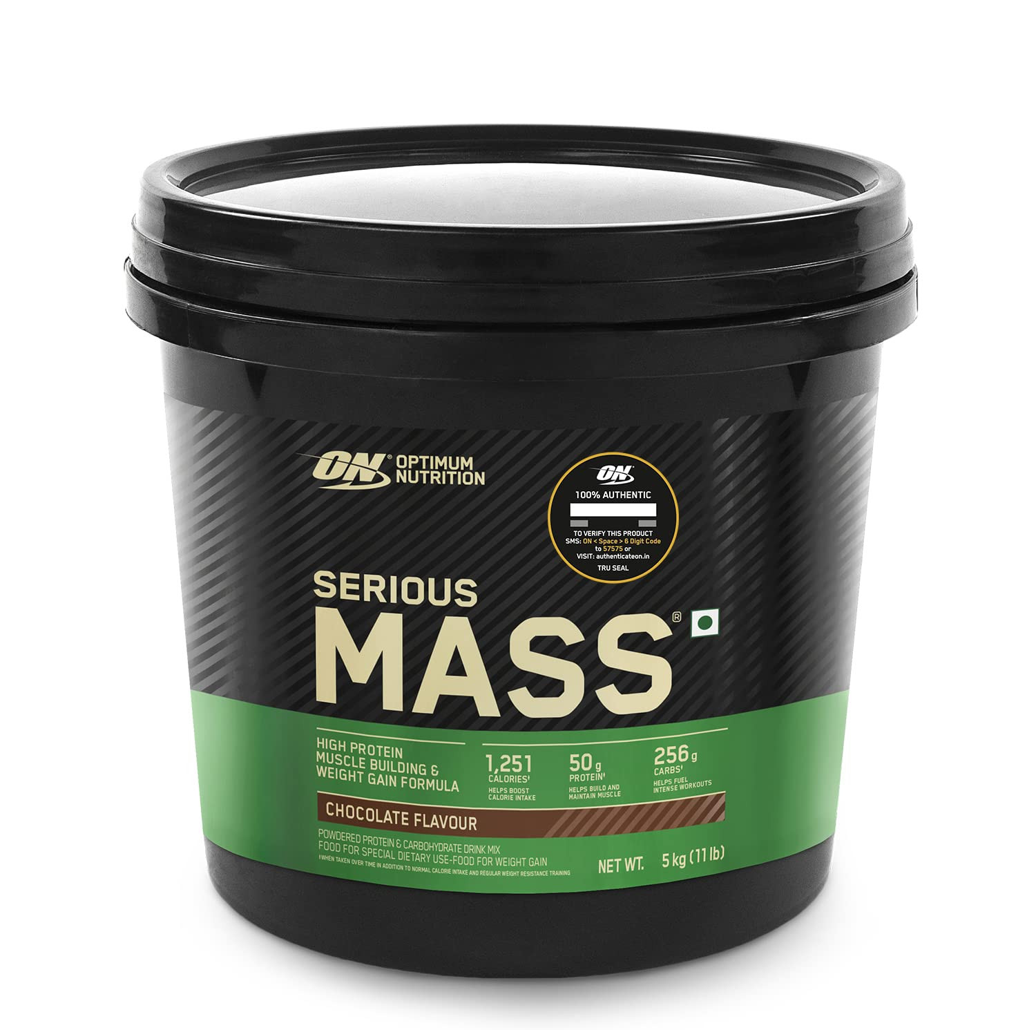 Optimum Nutrition (ON) Serious Mass High Protein for Weight Gain & Muscle Building | Flavour Powder Chocolate 5 kg