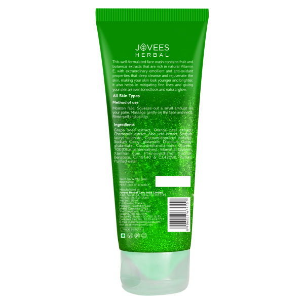 JOVEES HERBAL Grape Face Wash With Grape Seed & Orange Peel Extracts