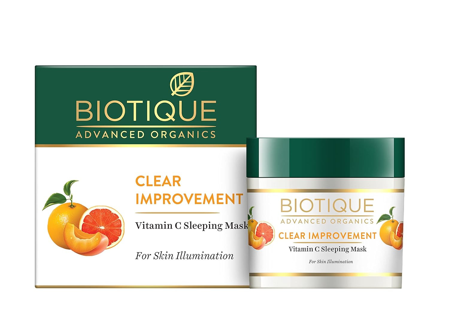 Biotique Clear Improvement - Vitamin C Sleeping Mask, For Skin Illumination, All Skin Types, 50 g