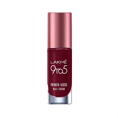 LAKMÉ 9 TO 5 PRIMER + GLOSS NAIL COLOR Smokey Crimson 6ml