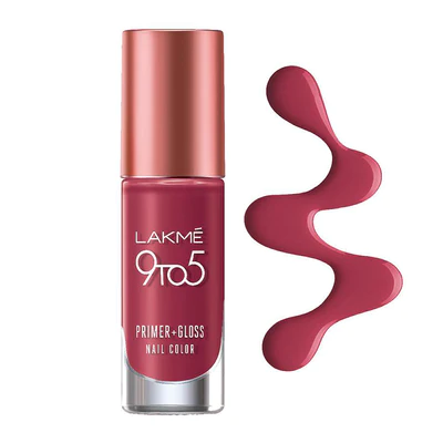 LAKMÉ 9 TO 5 PRIMER + GLOSS NAIL COLOR Berry Business 6ml