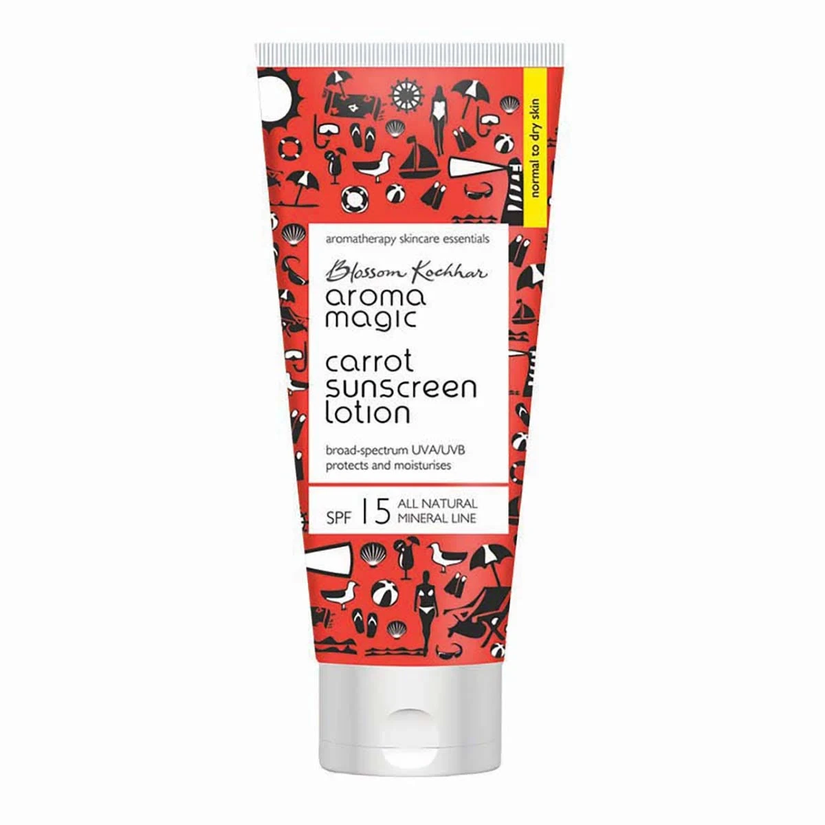 Aroma Magic Carrot Sunscreen Lotion SPF 15 UVA/UVB All Natural Mineral Line (100ml)