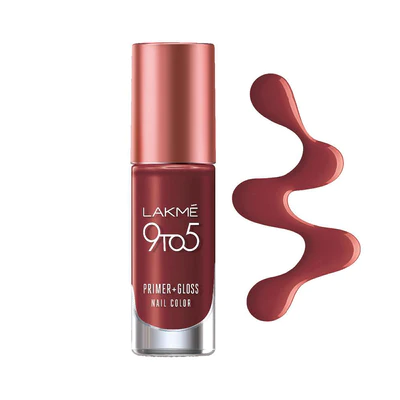LAKMÉ 9 TO 5 PRIMER + GLOSS NAIL COLOR Red Alert 6ml