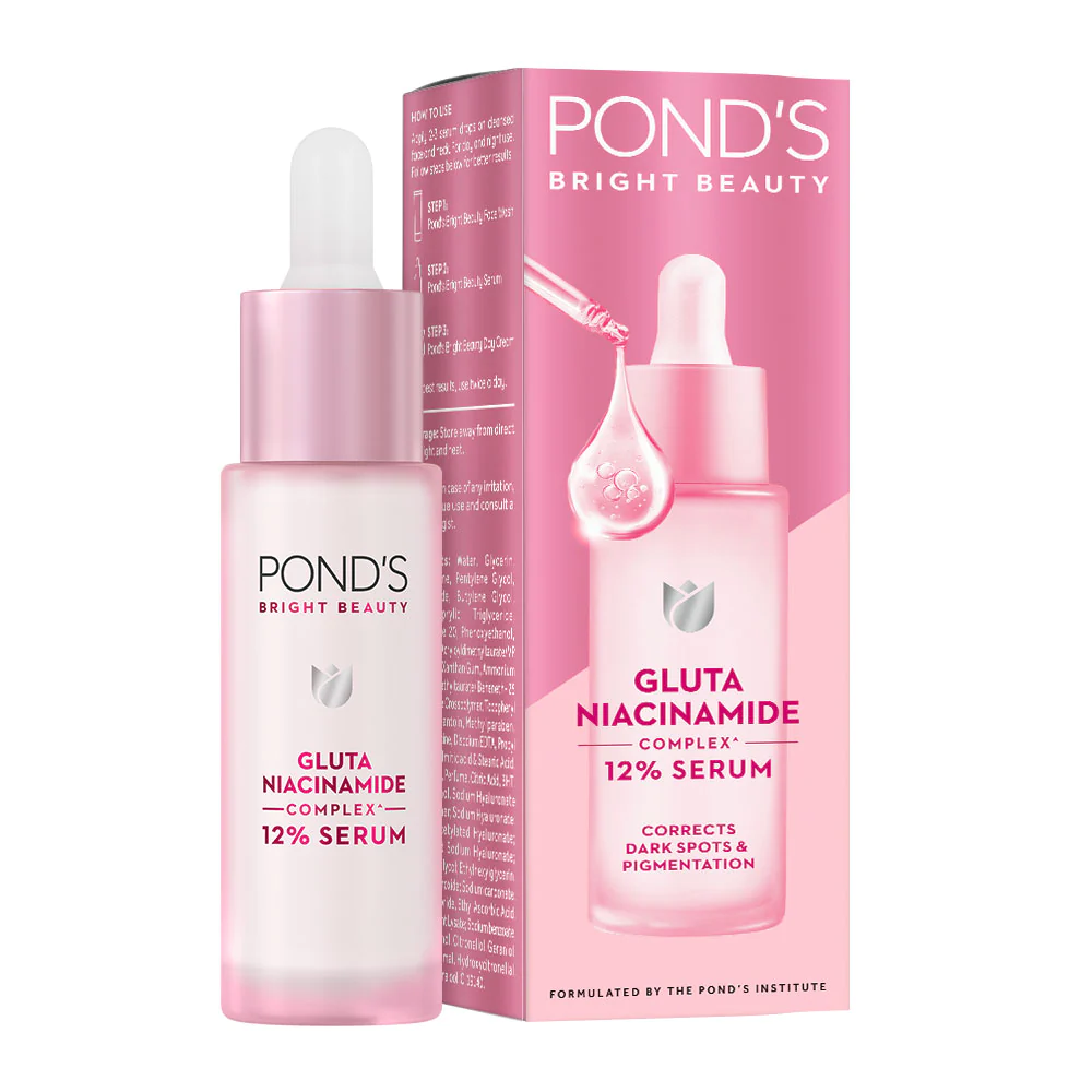 Pond's Bright Beauty Anti-Pigmentation Serum for Flawless Radiance with 12% Gluta-Niacinamide Complex 28ml