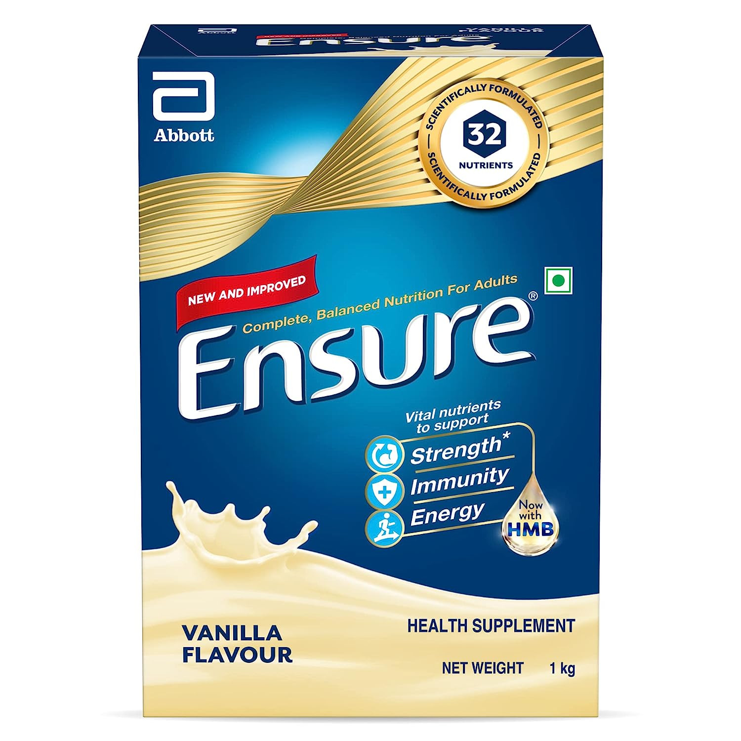 Ensure Complete, Balanced Nutrition Drink Powder for Adults Vanilla Flavour 1 kg