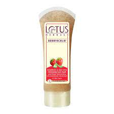 Lotus Berry Scrub Strawberry & Aloe Vera Exfoliating Face Wash 80g