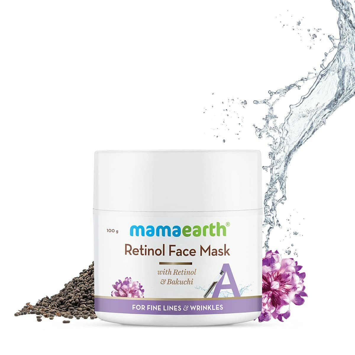 Mamaearth Retinol Face Mask with Retinol and Bakuchi for Fine Lines & Wrinkles - 100 g Minimizes Signs of Aging | Brightens Dull Skin