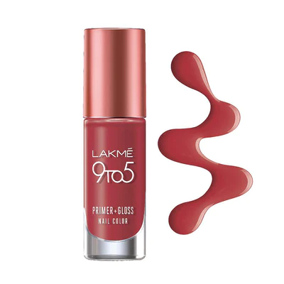 LAKMÉ 9 TO 5 PRIMER + GLOSS NAIL COLOR Ruby Rush 6ml