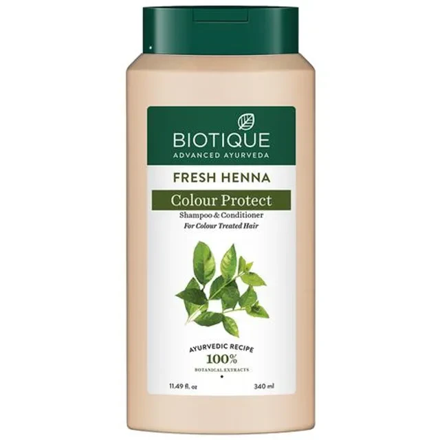 BIOTIQUE Fresh Henna Colour Protect Shampoo & Conditioner, 340 ml
