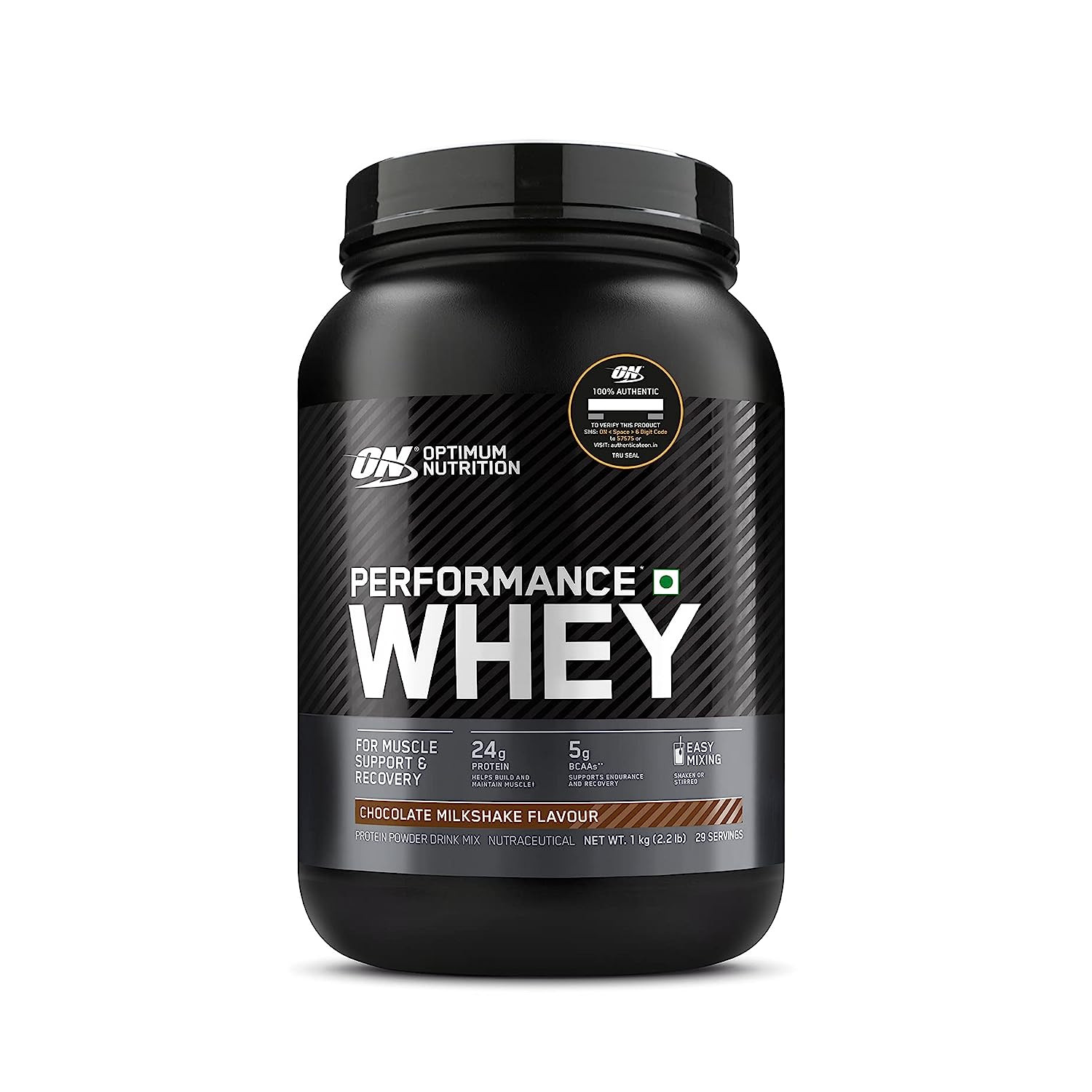 Optimum Nutrition (ON) Performance Whey Protein | For Muscle Support & Recovery | Flavour Powder Chocolate Milkshake 1kg