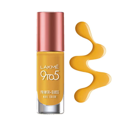 LAKMÉ 9 TO 5 PRIMER + GLOSS NAIL COLOR Mustard Master 6ml