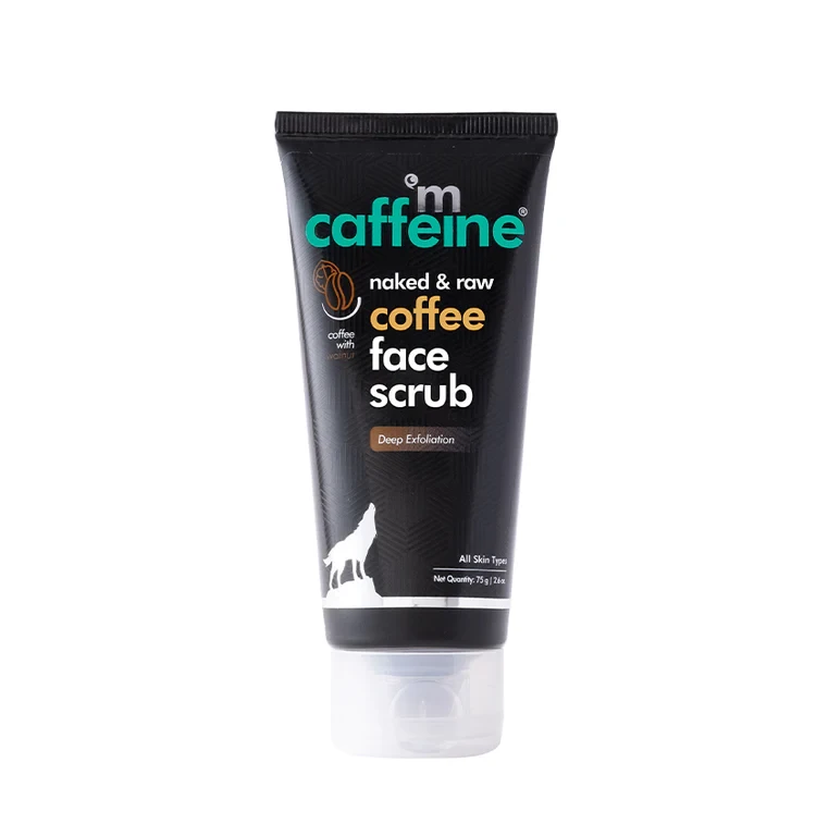 mCaffeine Coffee Face Scrub with Walnut for Tan & Blackheads Removal - 75 g - Natural & Vegan