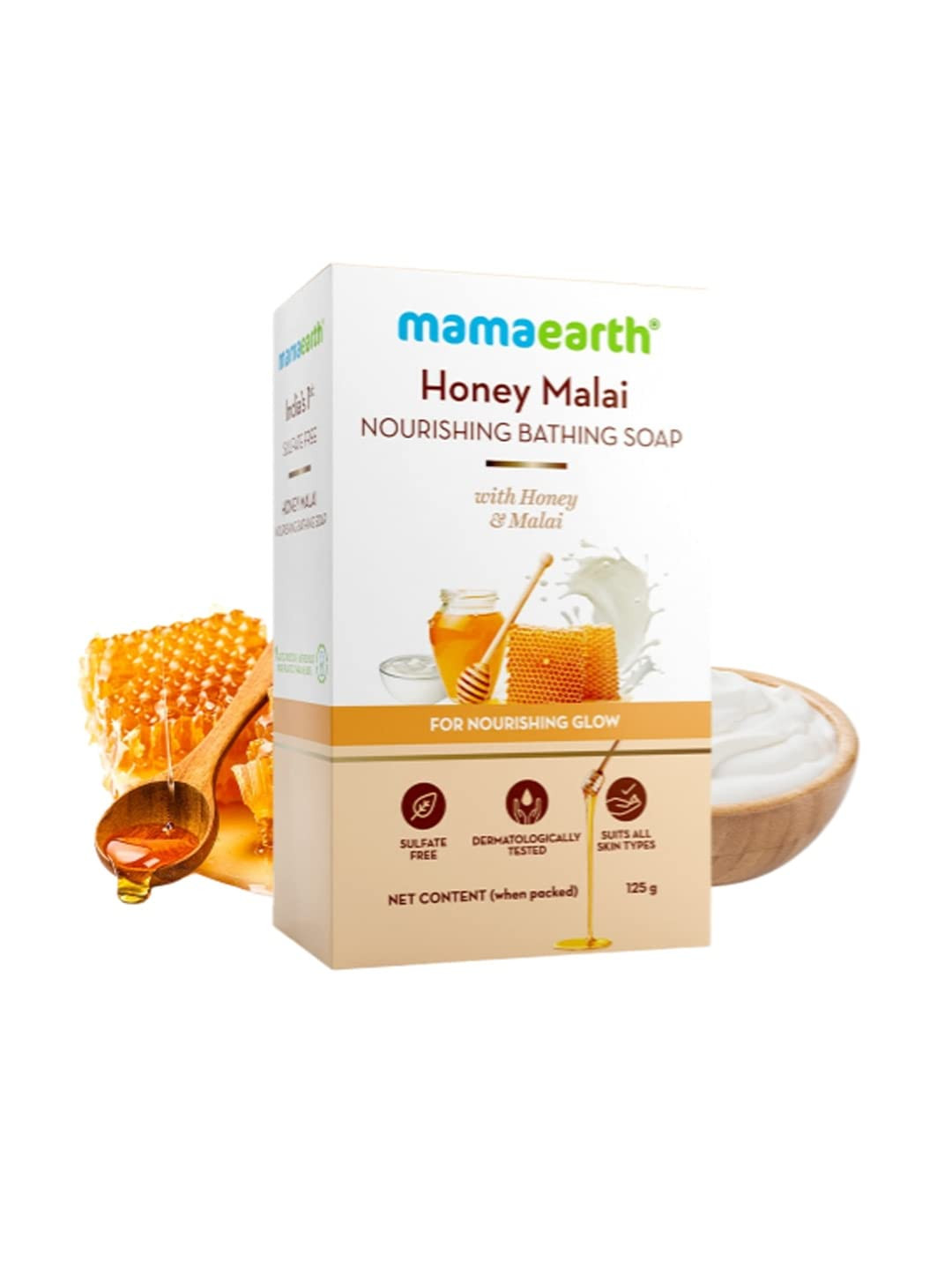 Mamaearth Honey Malai Bathing Soap for Nourishing Glow - 125 gm