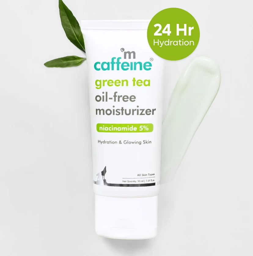 mCaffeine Green Tea Oil-Free Moisturizer with 5% Niacinamide to Reduce Blemishes & Repair Skin Barrier - 50 ml