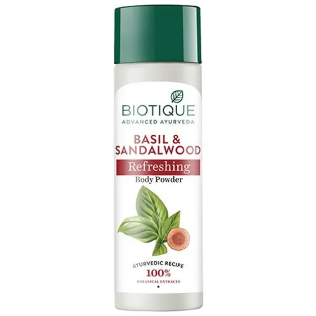 BIOTIQUE Refreshing Body Powder - Basil & Sandalwood, 150 g Bottle