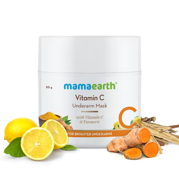 Mamaearth Vitamin C Underarm Mask with Vitamin C & Turmeric for Brighter Underarms - 50 g Reduces Pigmentation | Brightens Underarms