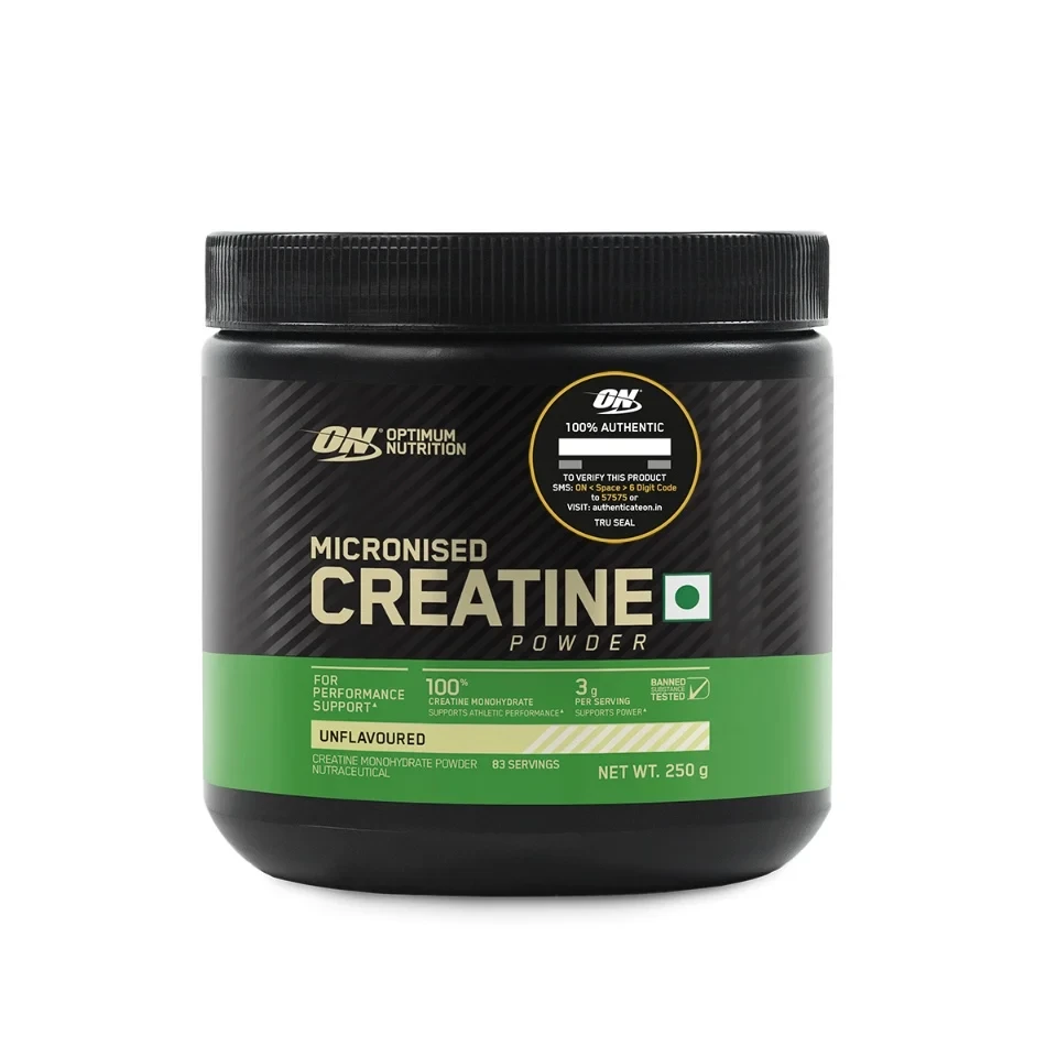 Optimum Nutrition (ON) Micronised Creatine Monohydrate for Performance Support | Powder Unflavoured250gm