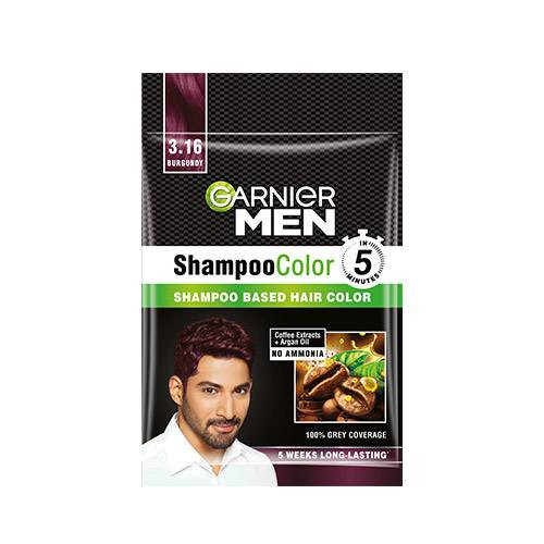 Garnier Men Shampoo Hair Color Shade 3.16 Burgundy 10ML+10ML