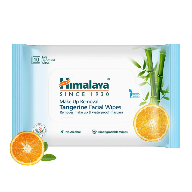 Himalaya Makeup Removal Tangerine Facial Wipes 10s