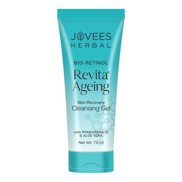JOVEES HERBAL Bio-Retinol Revita Ageing Cleansing Gel | Made with Eco- Certified Bio-Retinol, Pomegranate & Aloe Vera Extract To Reduce Fine Lines & Wrinkles 75g