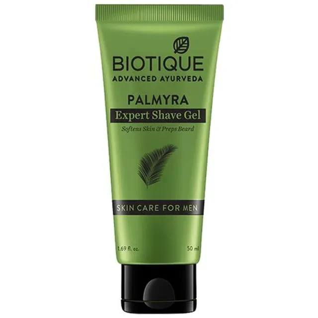 BIOTIQUE Expert Shave Gel - Palmyra, Softens Skin & Preps Beard, 50 ml