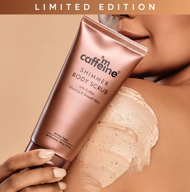 mCaffeine Shimmer Body Scrub with Coffee for Smooth & Glowing Skin | Limited Edition - 150 g