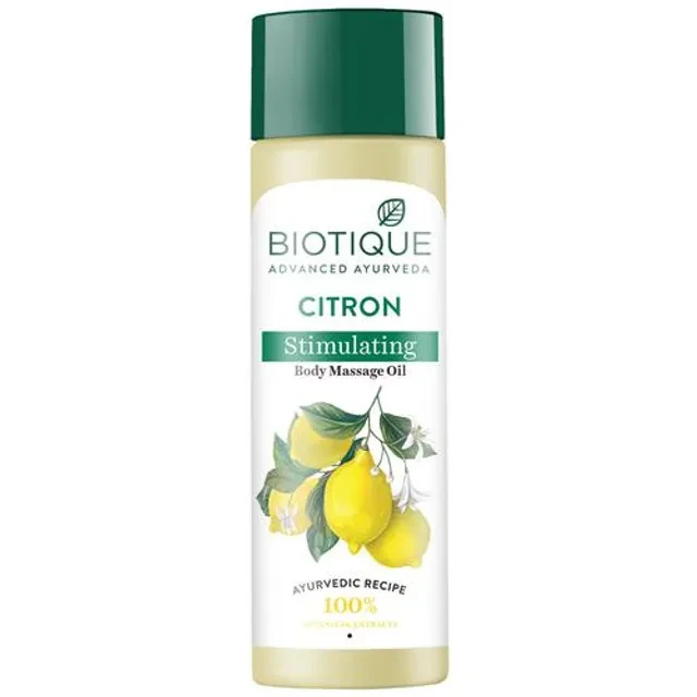BIOTIQUE Body Massage Oil - Stimulating, Bio Citron, 200 ml