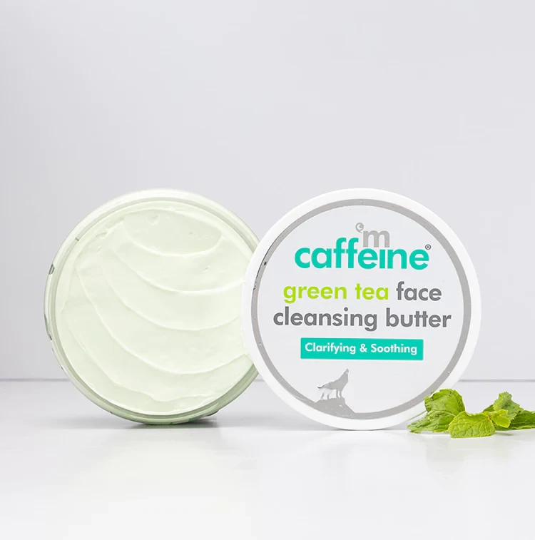mCaffeine Green Tea Face Cleansing Butter for Makeup & Dirt Removal | Moisturizing & Soothing - 100g