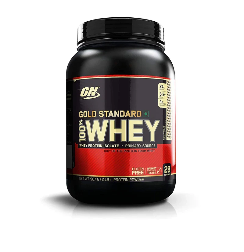 Optimum Nutrition (ON) Gold Standard 100% Whey Protein | For Muscle Recovery | No Added Sugar | Flavour Powder Rocky Road 2lb
