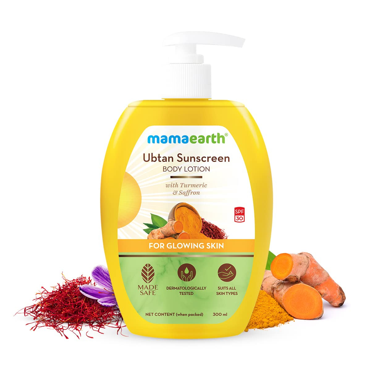 Mamaearth Sunscreen Body Lotion with SPF 30 - 300 ml | Vitamin C SPF 30 Sun Protection | Deeply Moisturizes Skin