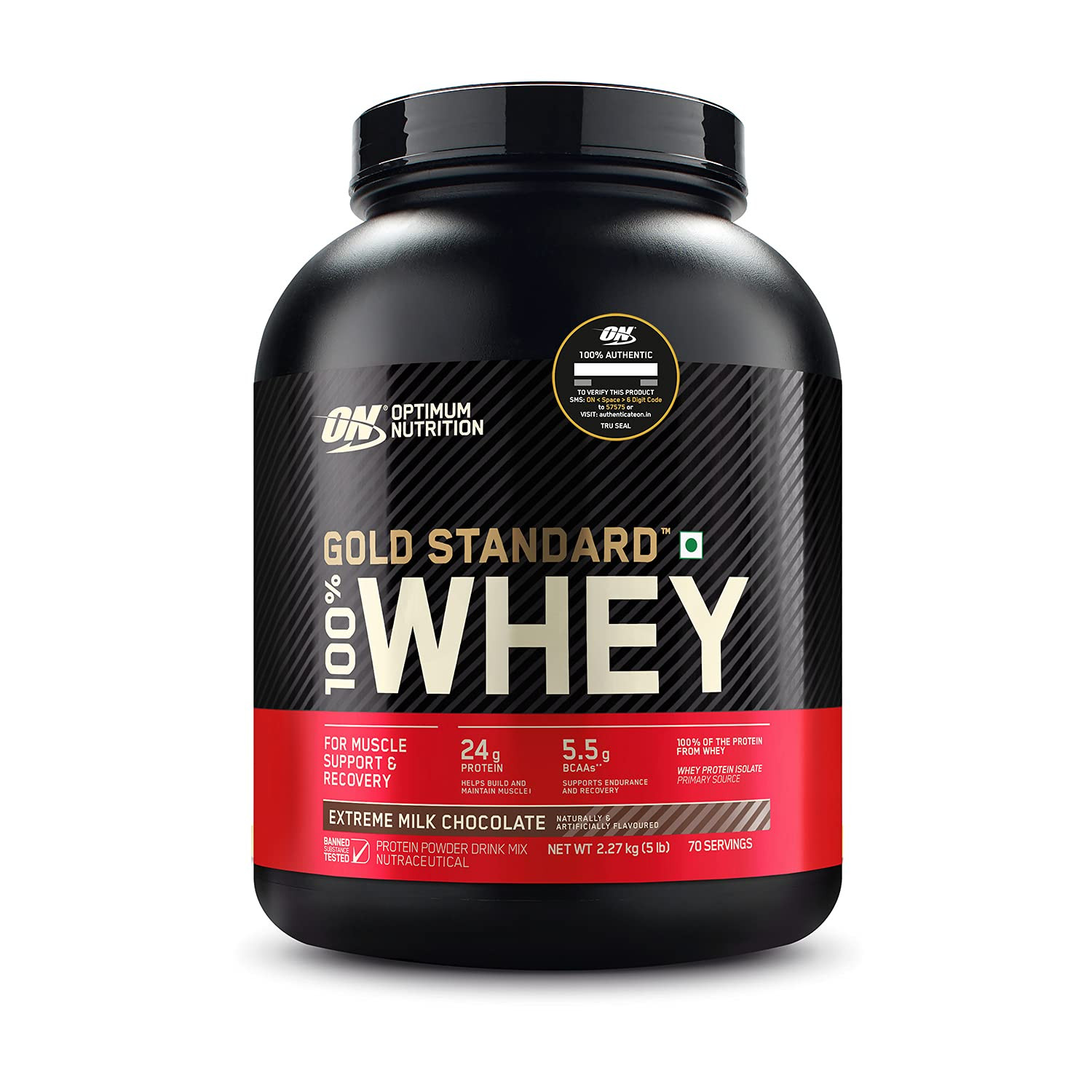 Optimum Nutrition (ON) Gold Standard 100% Whey Protein | For Muscle Recovery | No Added Sugar | Flavour Powder Extreme Milk Chocolate 2 lb