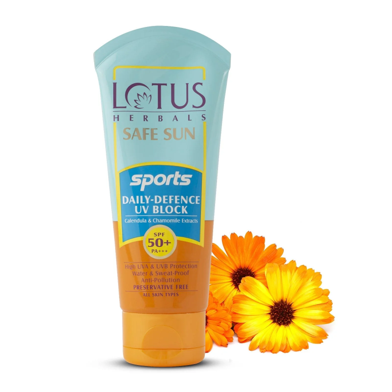 Lotus Safe Sun Sports Daily-Defence UV Block Sunscreen SPF 50+ 80g