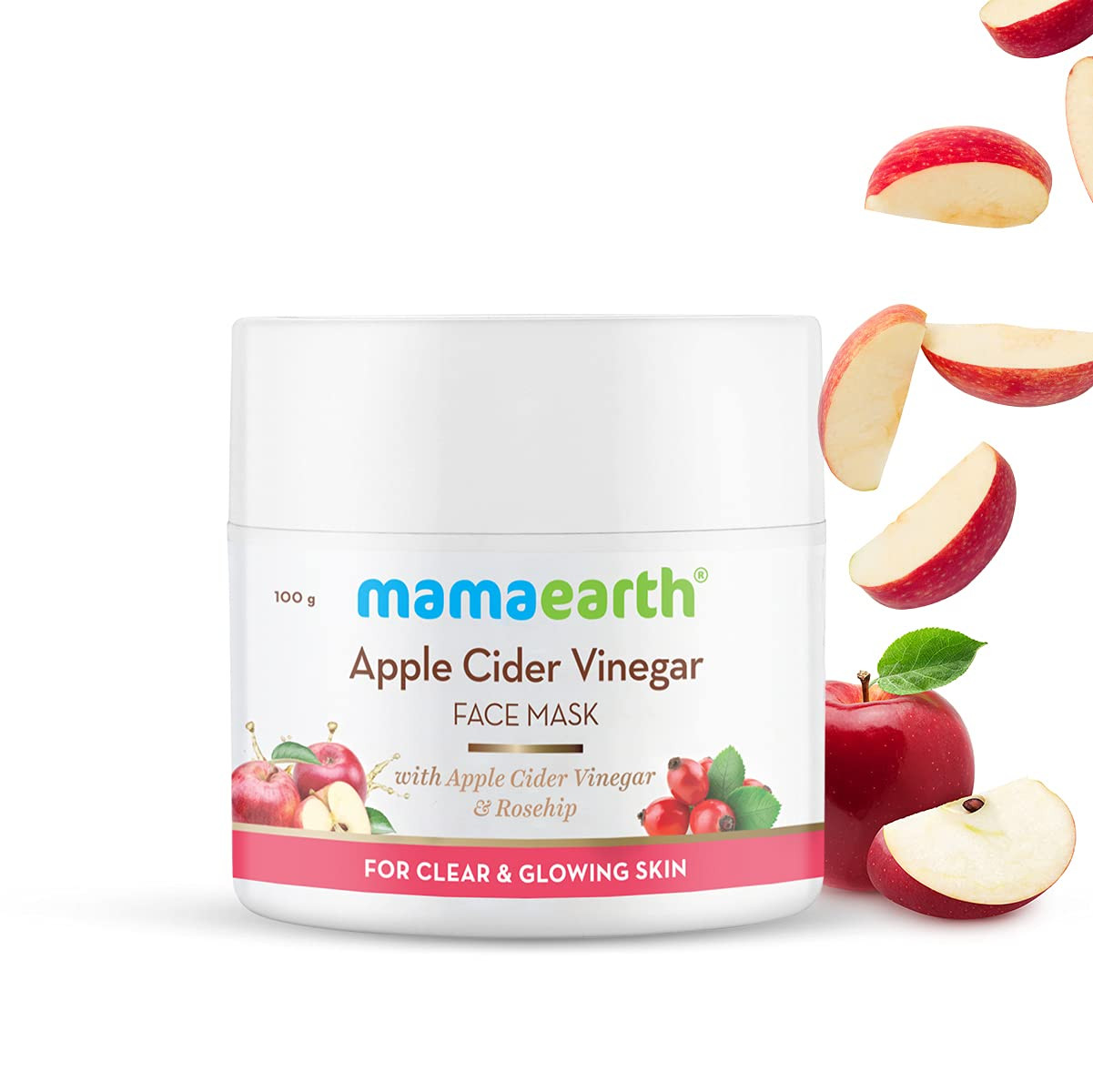 Mamaearth Apple Cider Vinegar Face Mask With Apple Cider Vinegar & Rosehip Oil for Clear and Glowing Skin – 100 g Deeply Cleanses Pores | Restores Youthful Glow