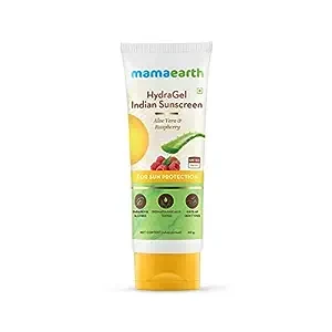 Mamaearth HydraGel Indian Sunscreen with Aloe Vera and Raspberry for Sun Protection - 50 g