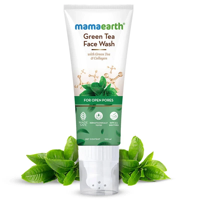 Mamaearth Green Tea Face Wash With Green Tea & Collagen For Open Pores - 100 ml